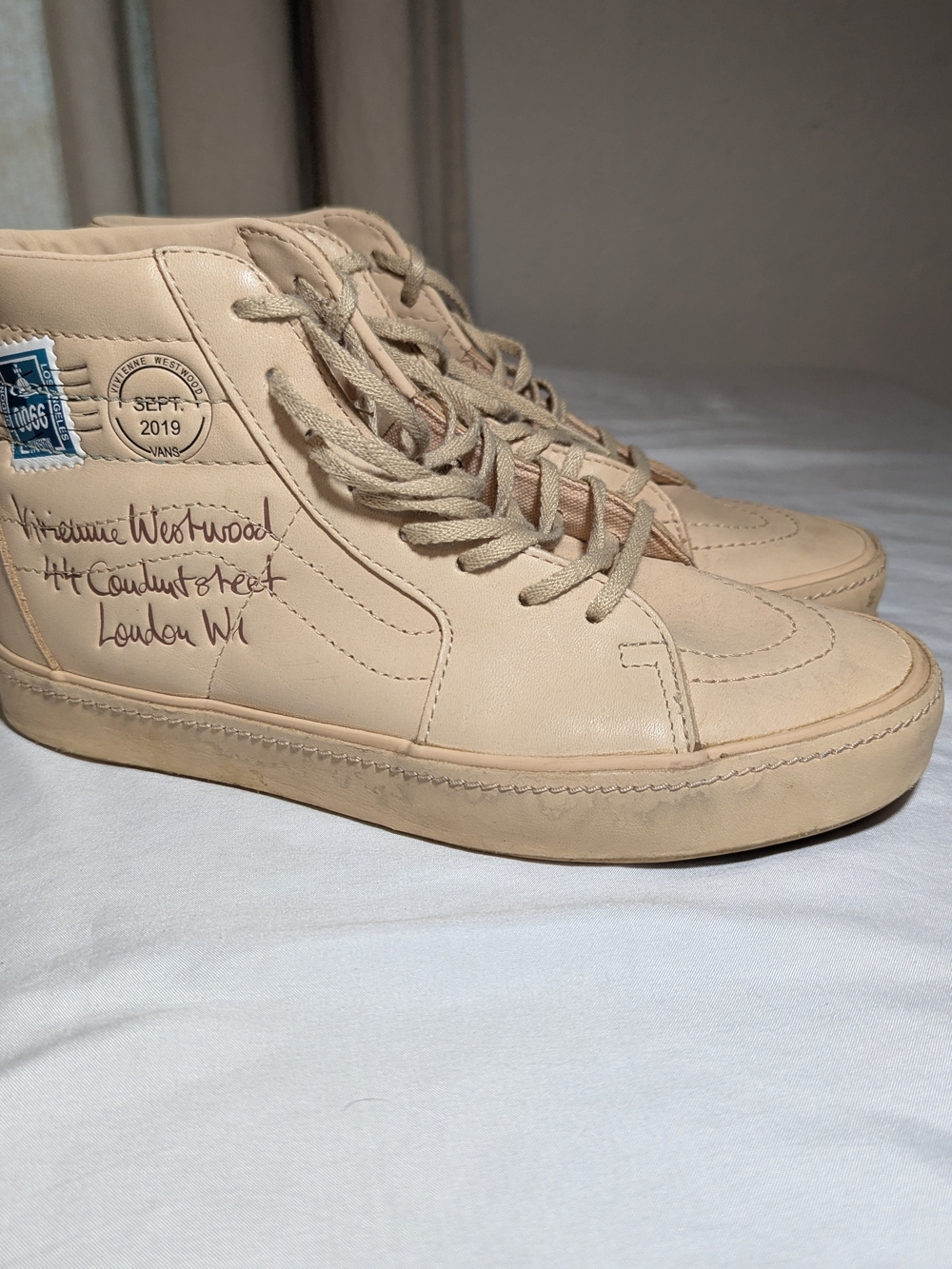 Vivienne Westwood Beige High-Top Vans Sk8 High Leather Sneakers